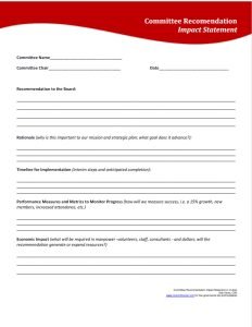 Cover Image Committee Recommendation Impact Statement