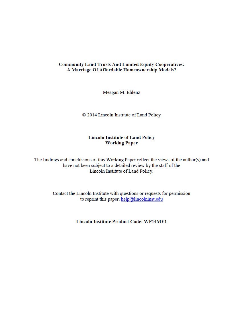 Community Land Trusts And Limited Equity Cooperatives A Marriage Of Affordable Homeownership