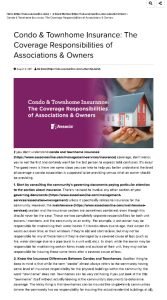 Cover Image Condo Townhome Insurance..