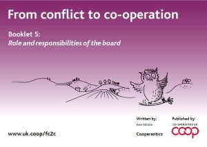 Cover Image Conflict Role and Responsibilities of the Board