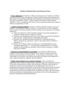 Cover Image Conflict of Interest Policy and Disclosure Form