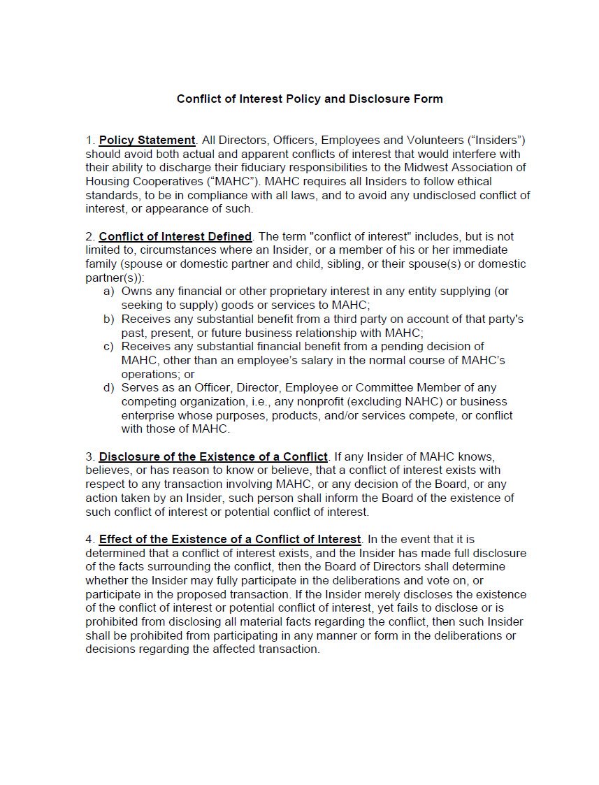 Cover Image Conflict of Interest Policy and Disclosure Form