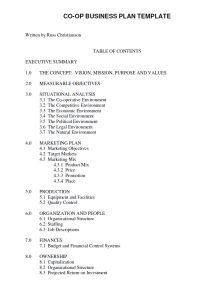 Cover Image Coop Business Plan Template