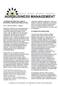 Cover Image Cooperative Directors Liability Exposure Issues and Resolutions
