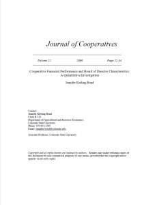 Cover Image Cooperative Financial Performance and Board of Directors Characteristics