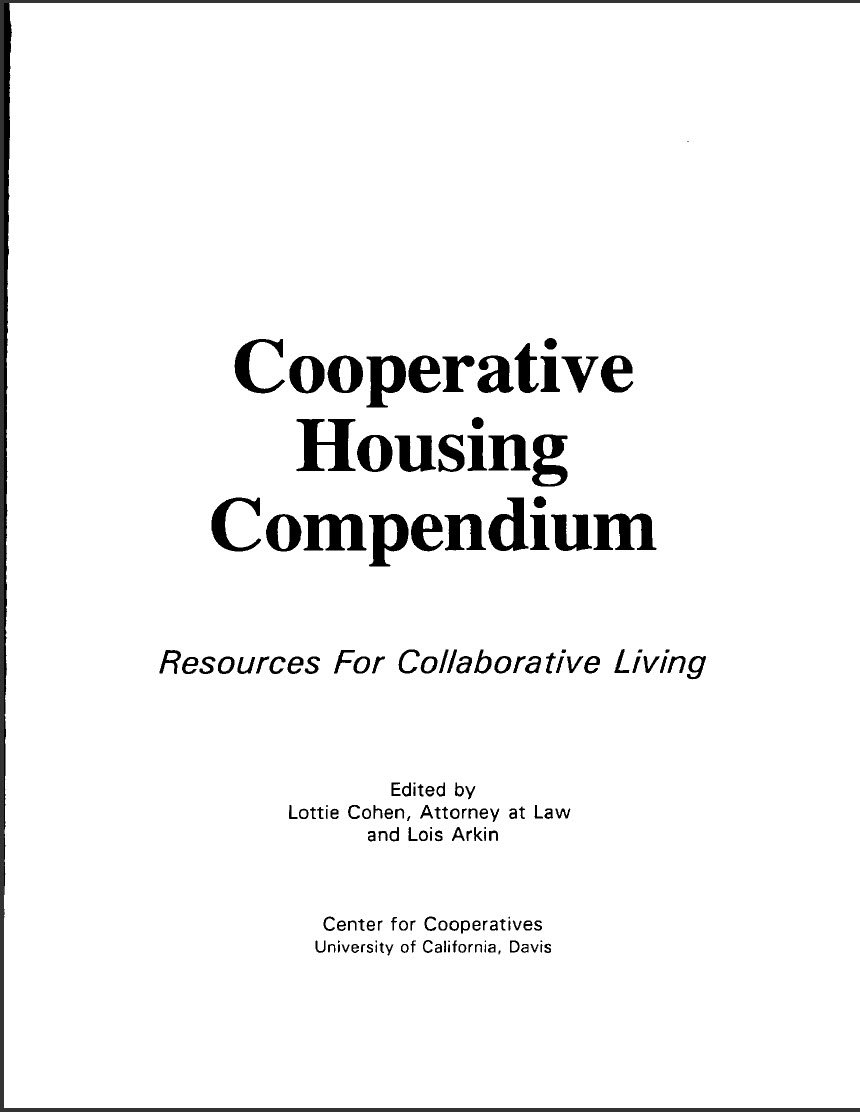 Cooperative Housing Compendium Resources For Collaborative Living