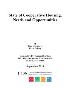 Cover Image Cooperative Housing, Needs and Opportunities State of