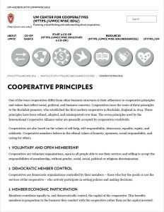 Cover Image Cooperative Principles UW