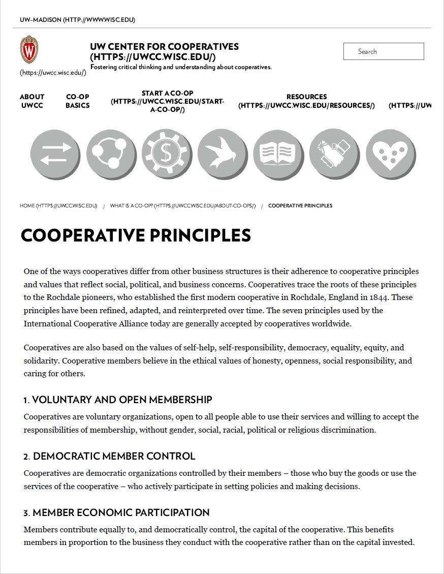 Cover Image Cooperative Principles UW