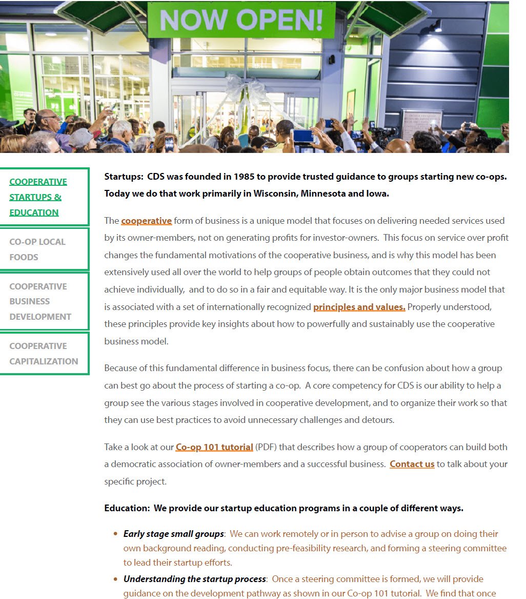 Cooperative Startups & Education