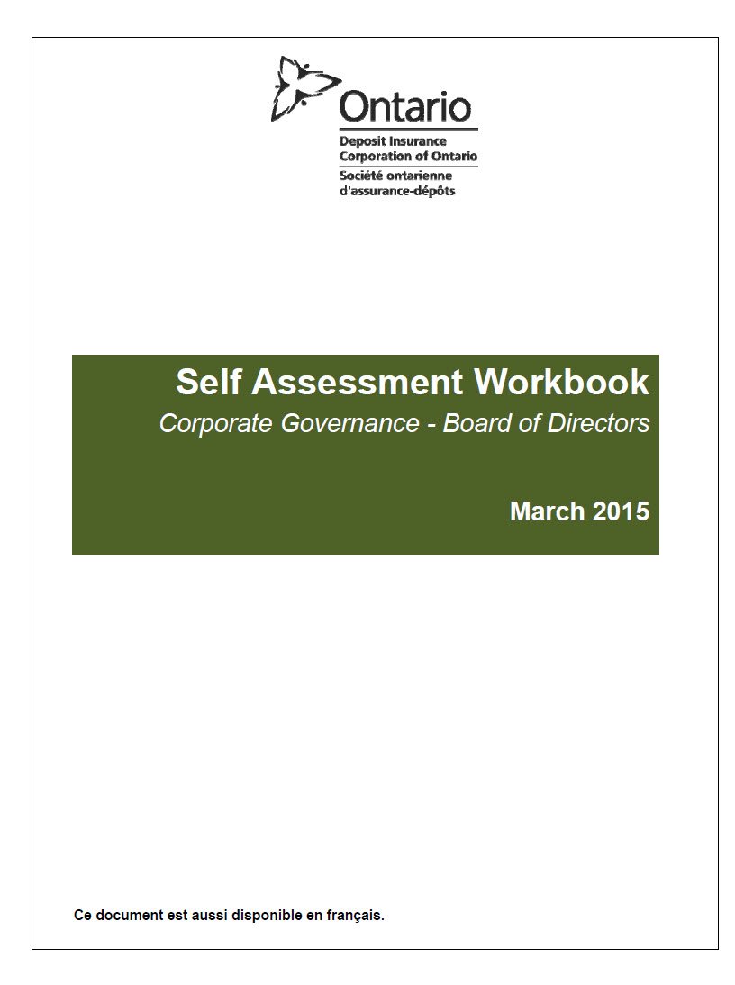 Cover Image Corporate Governance Assessment Workbook