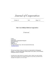 Cover Image Cost of Risky Debt in Cooperatives