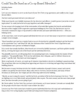 Cover Image Could You Be Sued as a Co-op Board Member_ - The New York Times