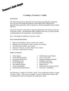 Cover Image Creating A Treasurers Guide