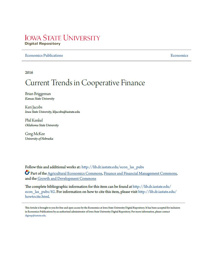 Cover Image Current Trends in Cooperative Finance
