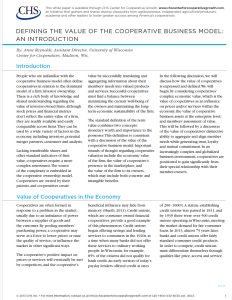 Cover Image Defining the value of the cooperative business model