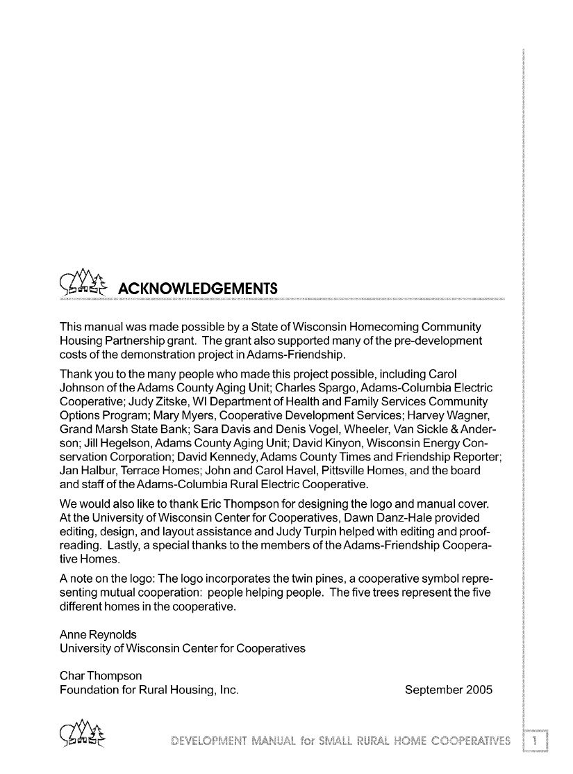 Development Manual for Home Cooperatives