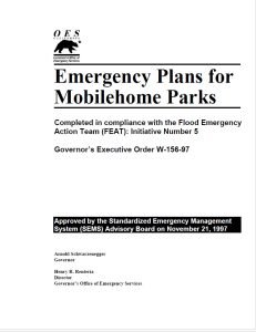 Cover Image Emergency Plans for Mobile home Parks