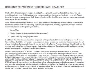 Cover Image Emergency Preparedness For People With Disabilities
