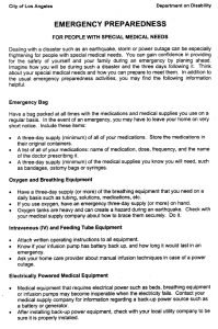 Cover Image Emergency Preparedness for people with special medical needs