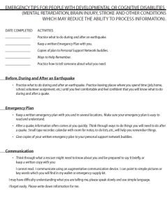 Cover Image Emergency Tips For People With Developmental Or Cognitive Disabilities