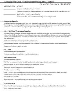 Cover Image Emergency Tips For People With Environmental Illness Or Multiple Chemical Sensitivities