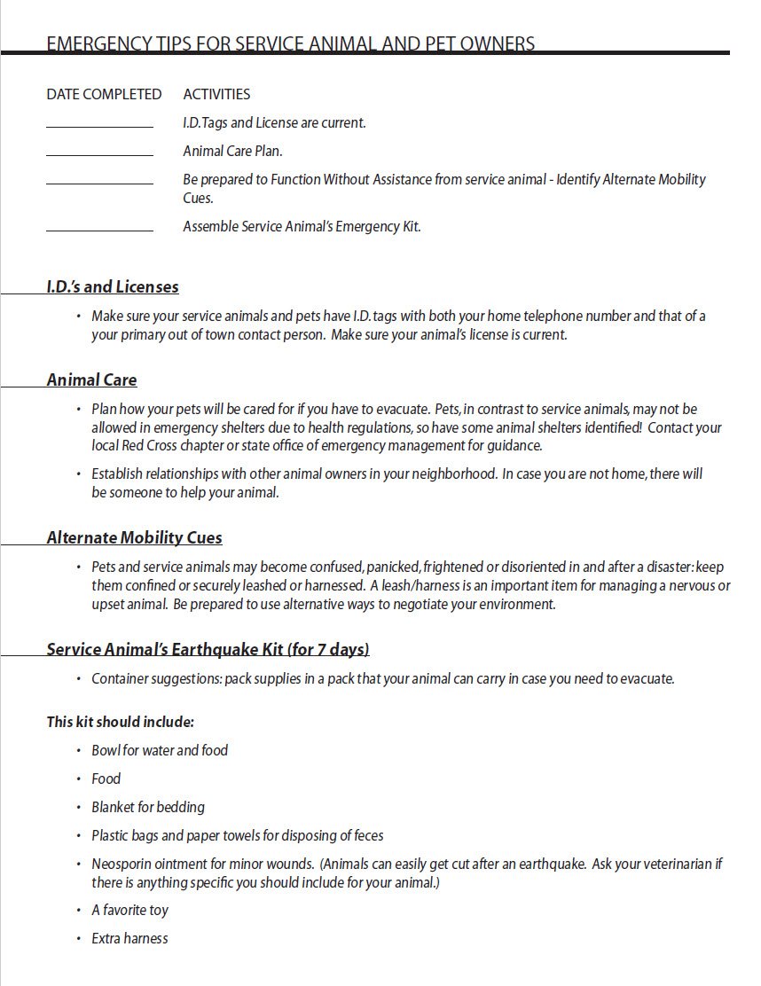 Cover Image Emergency Tips For Service Animal And Pet Owners