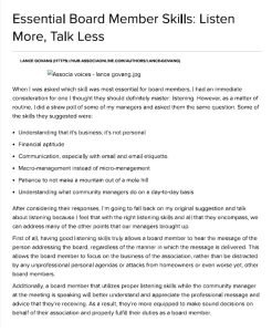 Cover Image Essential Board Member Skills_ Listen More, Talk Less