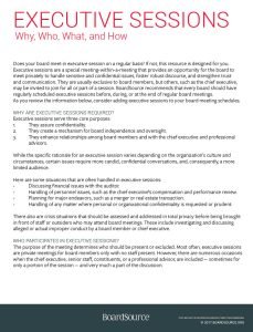 Cover Image Executive Sessions Why, Who, What and How