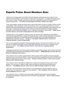 Cover Image Experts Praise Board Members Rule