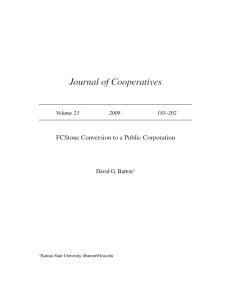 Cover Image FCStone Conversion to Public Company