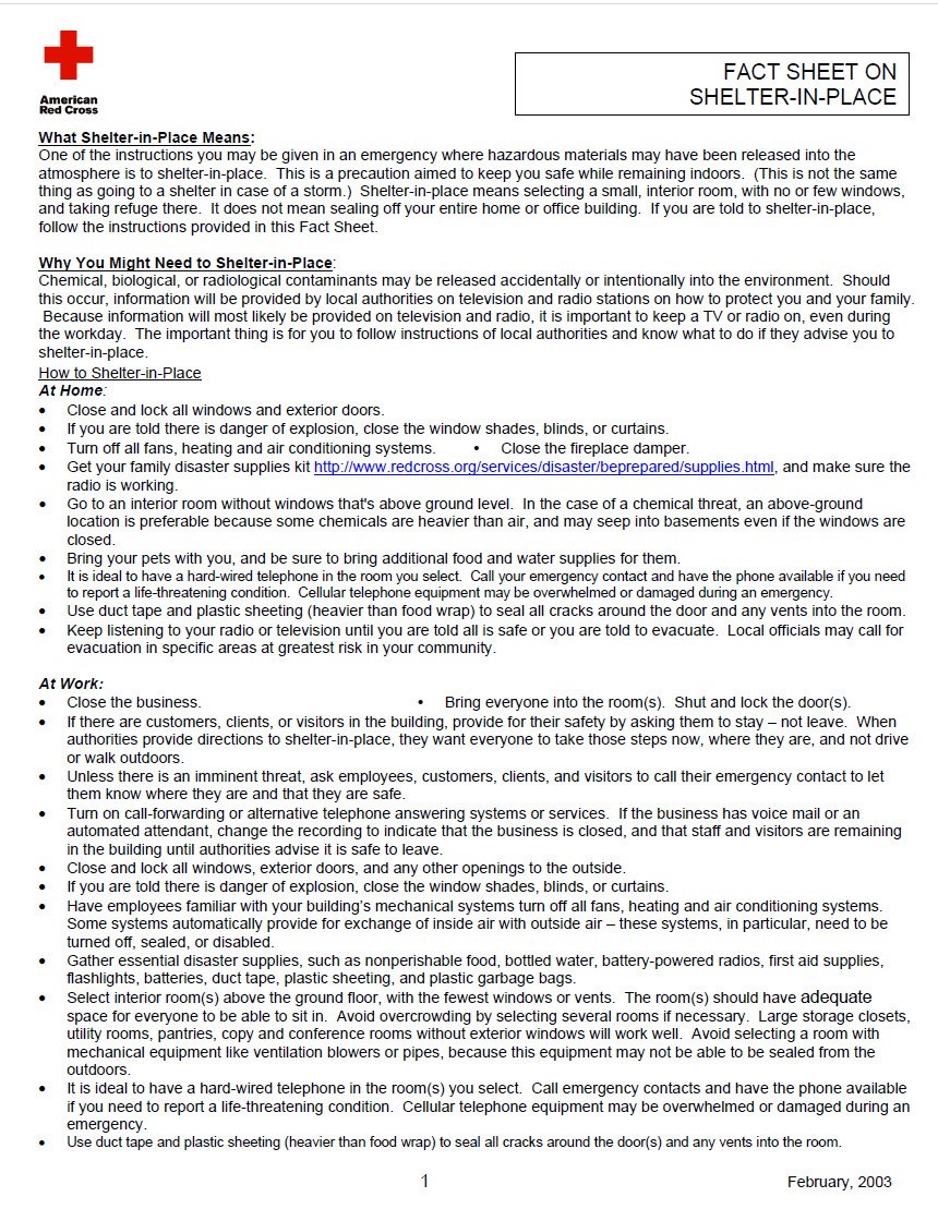 Cover Image Fact Sheet-Shelter In Place