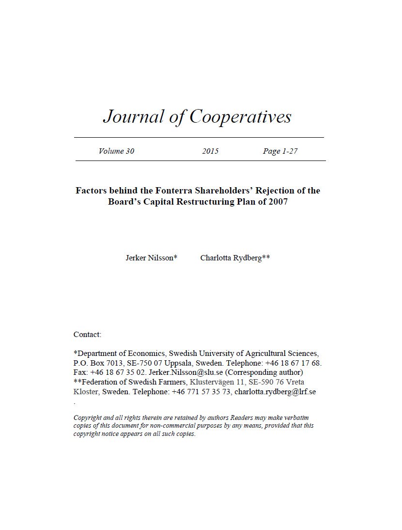 Cover Image Factors Behind Fonterra Shareholders rejection of Boards restructure