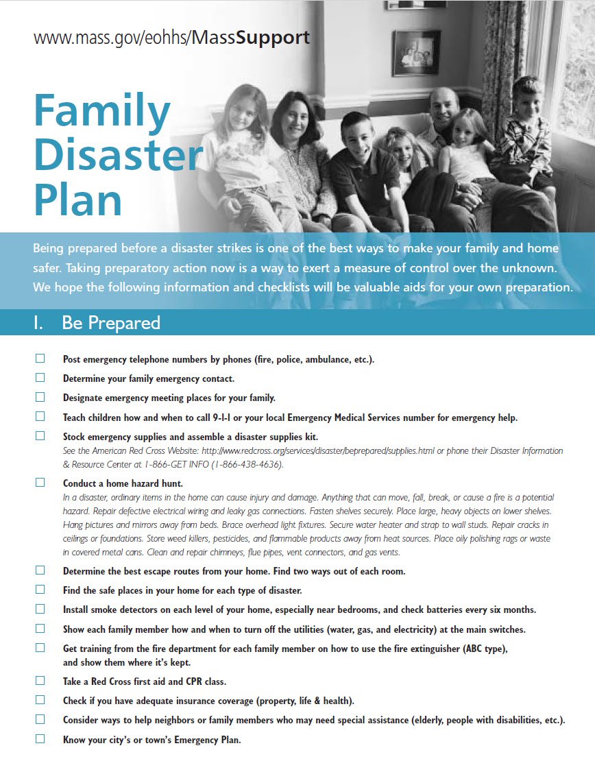 Cover Image Family Disaster Plan