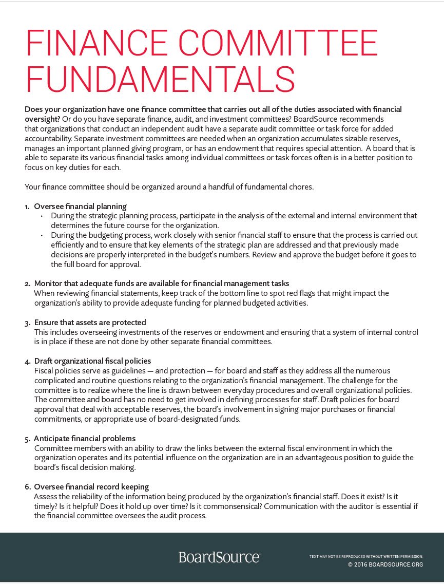 Cover Image Finance Committee Fundamentals