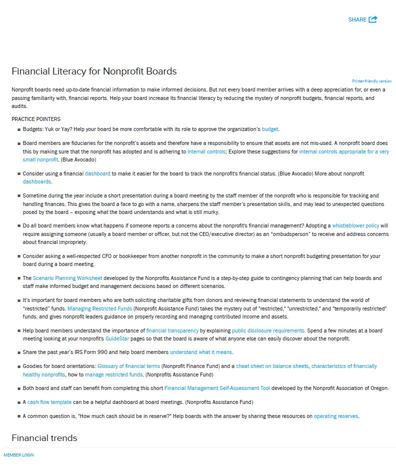 Cover Image Financial Literacy for Nonprofit Boards