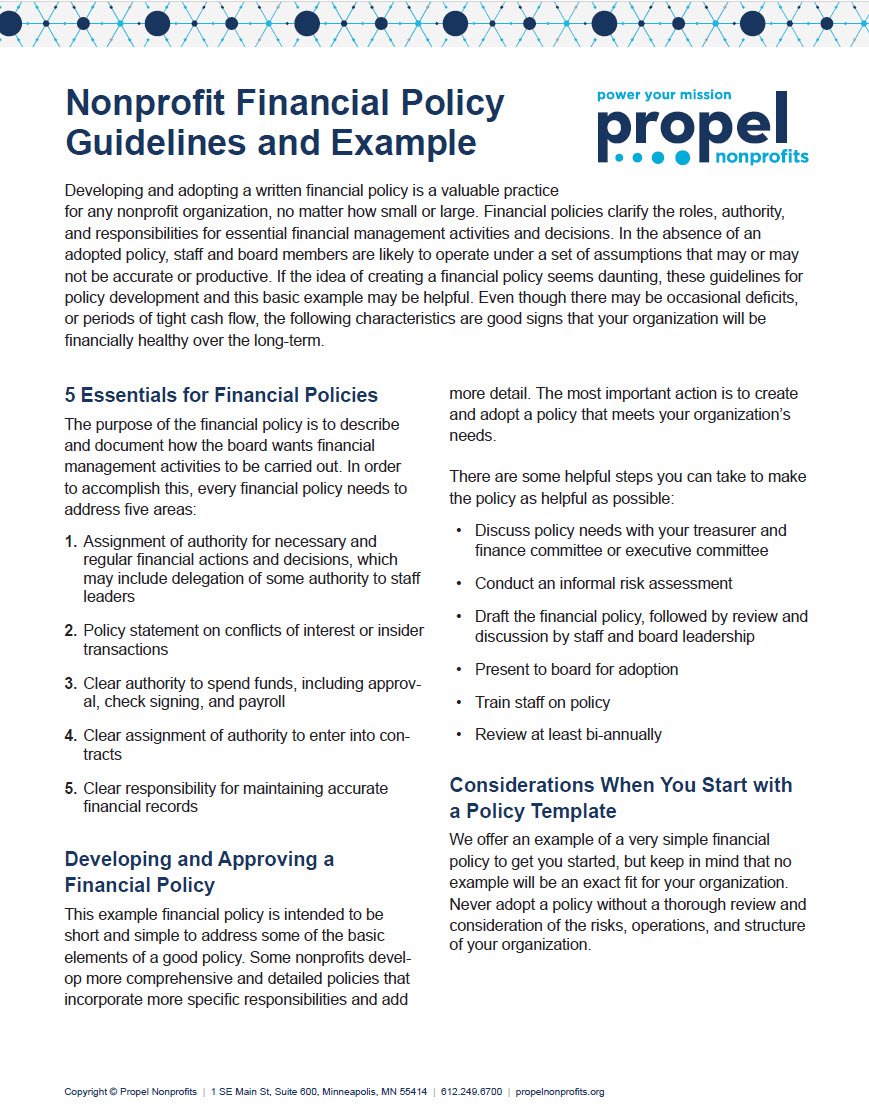 Cover Image Financial Policy Guidelines and Example