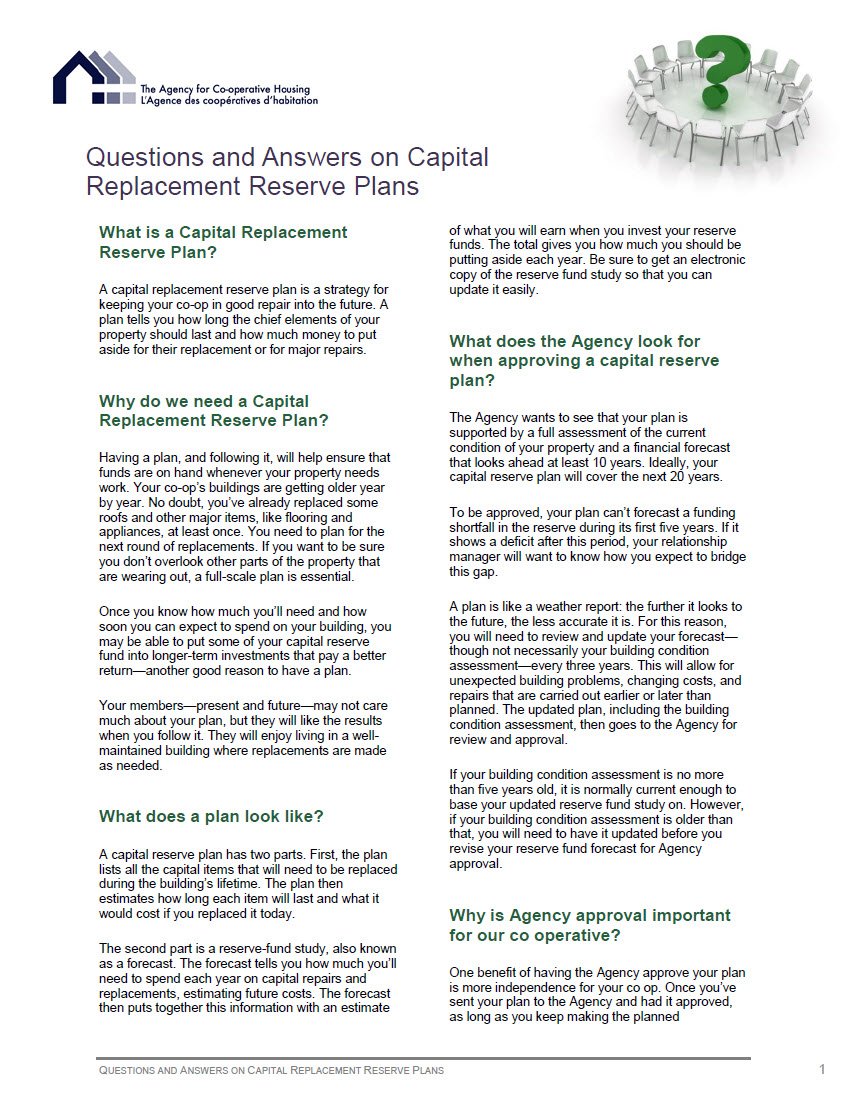 Cover Image Financial capital replacement reserve plans