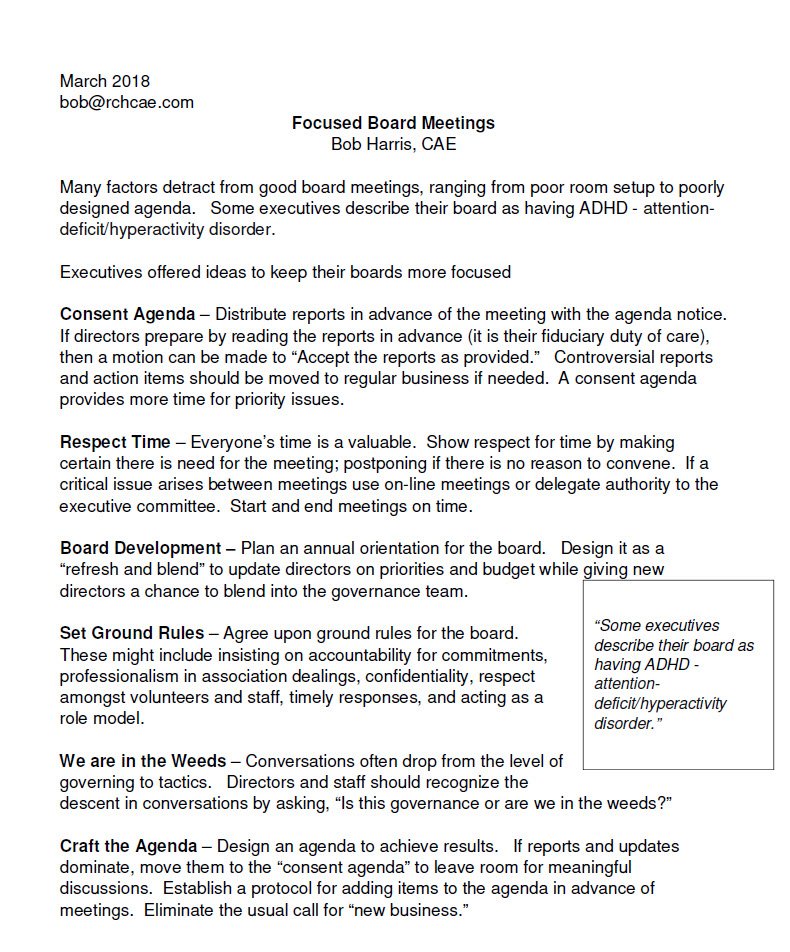 Cover Image Focused Board Meetings