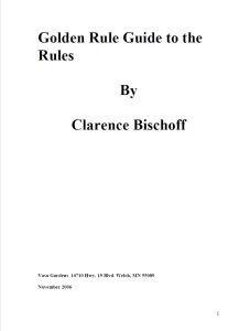 Cover Image Golden Rule Guide to the Rules