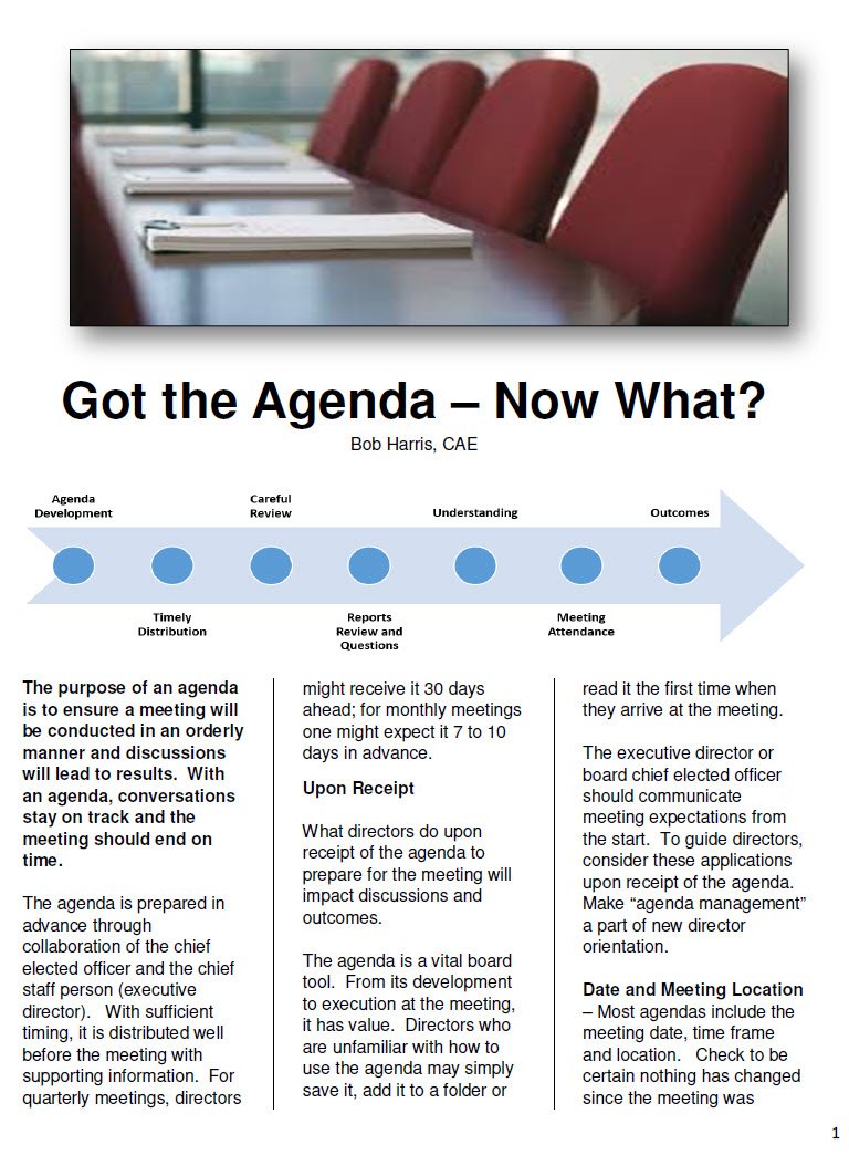 Got the Agenda Now What