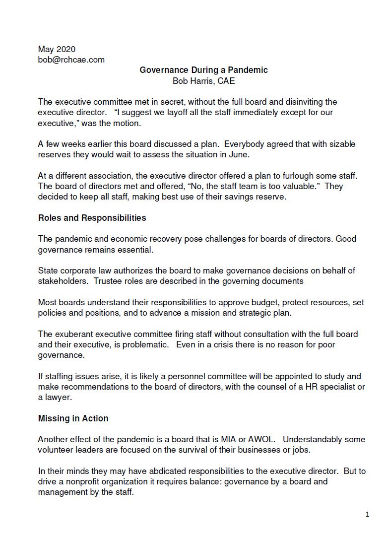 Cover Image Governance During a Pandemic
