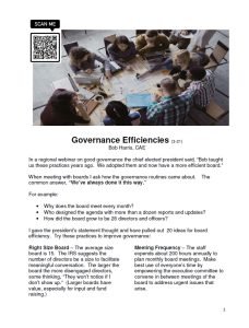 Cover Image Governance Efficiencies
