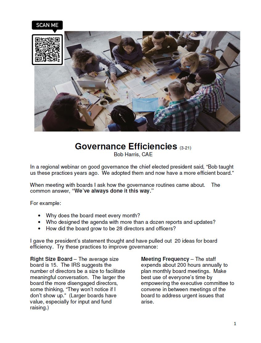 Cover Image Governance Efficiencies