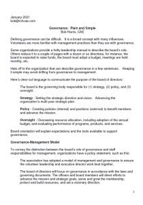 Cover Image Governance Plain and Simple