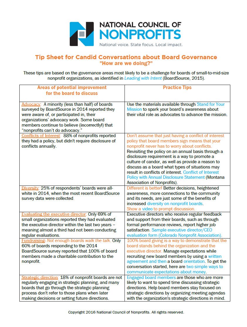 Cover Image Governance tip sheet