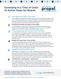 Cover Image Governing In a Time of Crisis-10 Action Items for Board