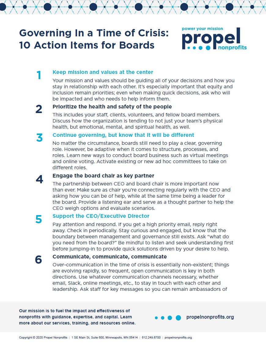 Cover Image Governing In a Time of Crisis-10 Action Items for Board