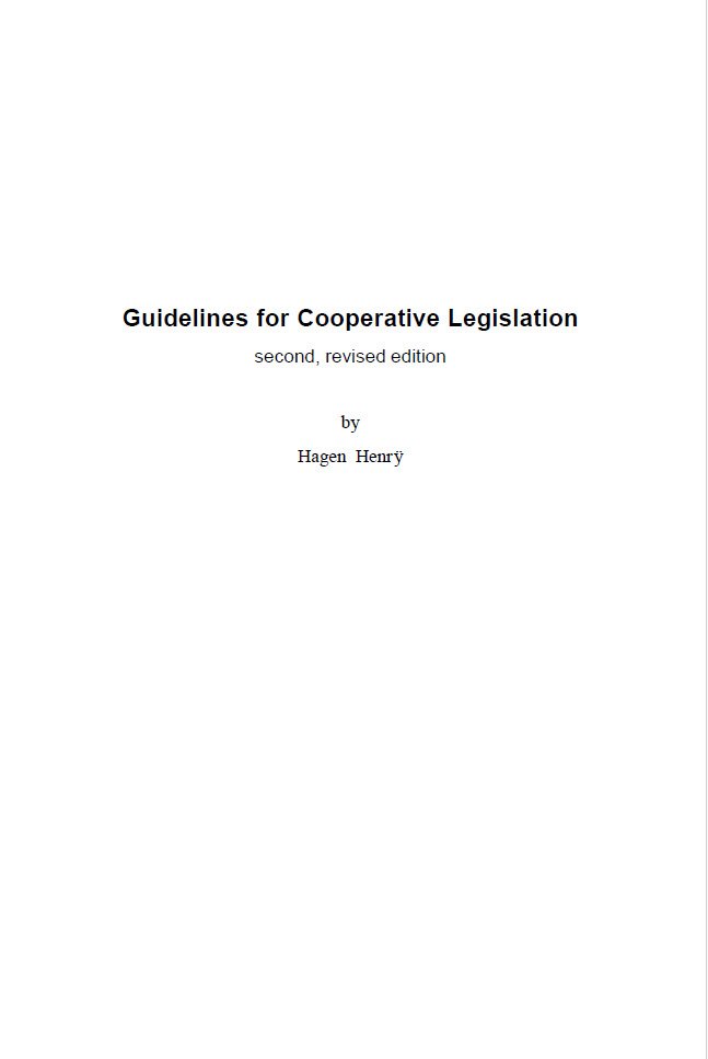 Cover Image Guidelines for Cooperative Legislation 2nd Edition