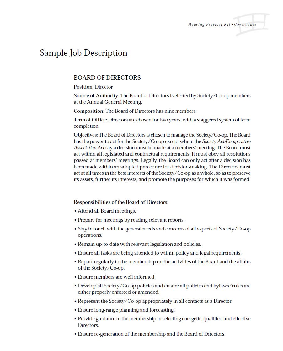 Cover Image HPK Governance - Sample Job Description